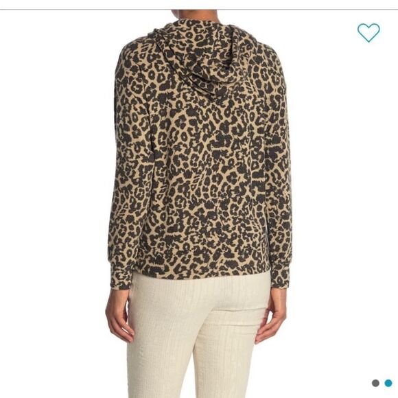 NWT For The Republic Leopard Hooded Top - Picture 2 of 3